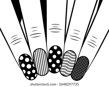 Silueta de arte de uñas diferente