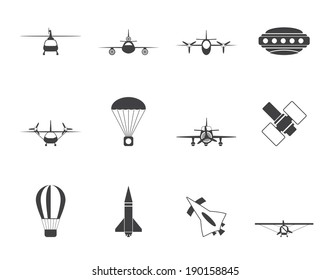 Different Types Aircraft Illustrations Icons Vector Stock Vector ...