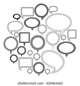 silhouette differents figures cah bubbles icon, vector illustration design