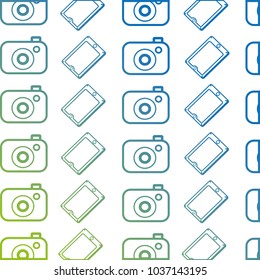 silhouette digital camera and smartphone technology objects background