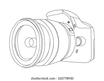 silhouette of digital camera vector illustration