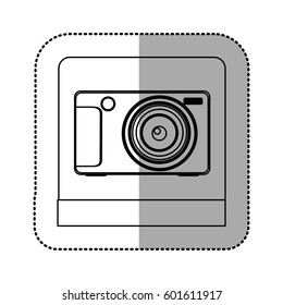 silhouette digital professional camera icon, vector illustration design