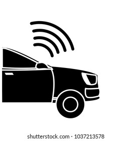 silhouette digital wifi connection in the car transport