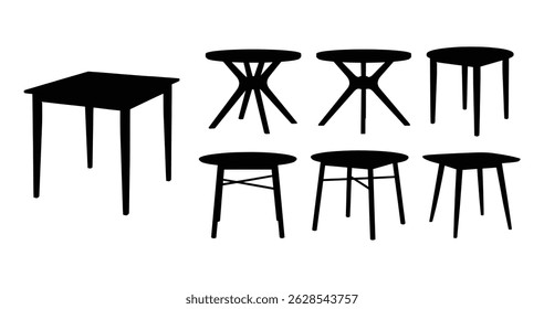 Silhouette of dining table set vector art