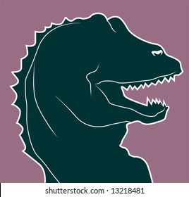  silhouette of a dinosaur 	