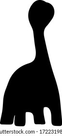 silhouette dinosaur character cartoon vector