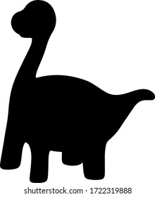 silhouette dinosaur character cartoon vector