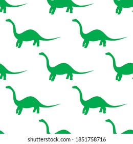 silhouette of dinosaur diplodocus, seamless pattern, vector illustration
