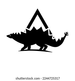 silhouette of a dinosaur with great power