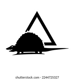 silhouette of a dinosaur with great power