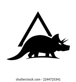silhouette of a dinosaur with great power