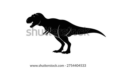 Silhouette of a dinosaur standing