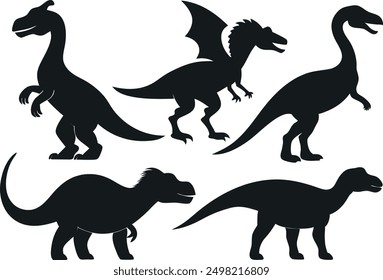 silhouette of dinosaur vector design art