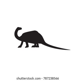 Silhouette dinosaur vector illustration. Black dinosaur on white background
