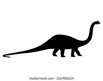 The silhouette of a dinosaur. Vector illustration isolated on a white background. Dinosaurs of the Jurassic period.