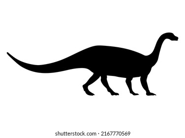 The silhouette of a dinosaur. Vector illustration isolated on a white background. Dinosaurs of the Jurassic period.