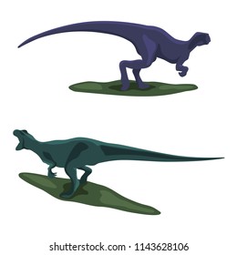 Silhouette with dinosaur. Vector. Predator. Rex. Two colors