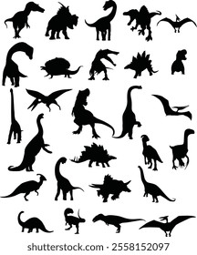 Silhouette Dinosaurs Animal Symbol Bundle