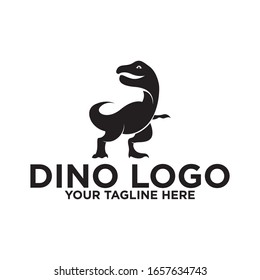 silhouette dinosaurs logo vector illustration