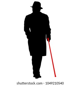 Silhouette of disabled people on a white background