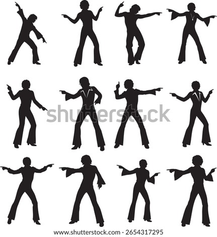 silhouette of a disco dancer in a classic, iconic 1970s pose