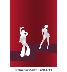 silhouette, disco.vector image