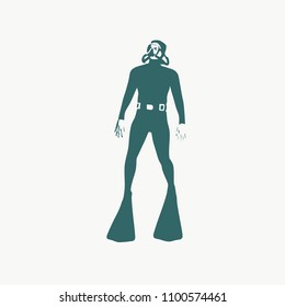 Silhouette of diver. Icon diver. The concept of sport diving.