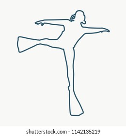 Silhouette of diver. Outline web icon of diver. The concept of sport diving.