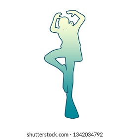 Silhouette of diver. Outline web icon of diver. The concept of sport diving.