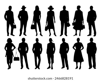silhouette of a diverse group of people