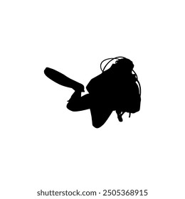 Silhouette of the Diving, Flat style, can use for Logo Gram, Sticker, Pictogram, Website, Apps, Diving Illustration or Graphic Design Element. Vector Illustration