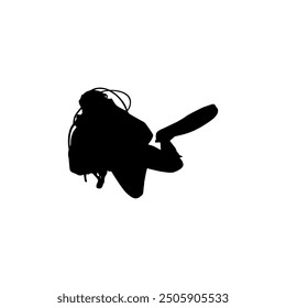 Silhouette of the Diving, Flat style, can use for Logo Gram, Sticker, Pictogram, Website, Apps, Diving Illustration or Graphic Design Element. Vector Illustration