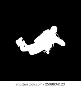 Silhouette of the Diving, Flat style, can use for Logo Gram, Sticker, Pictogram, Website, Apps, Diving Illustration or Graphic Design Element. Vector Illustration