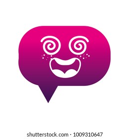 silhouette dizzy chat bubble kawaii cartoon