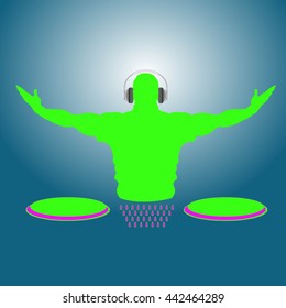 Silhouette of a DJ 