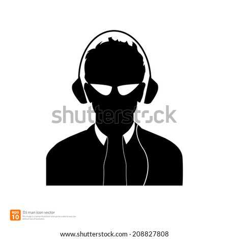 Silhouette  DJ man avatar profile pictures 