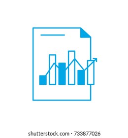 silhouette document with statistics bar diagram and arrow growing