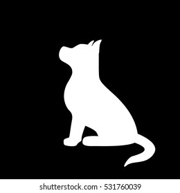 the silhouette of the dog

