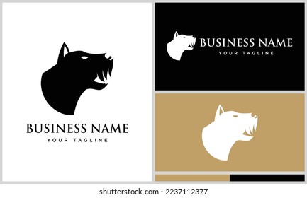 silhouette dog bark logo template