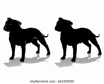 silhouette of a dog, black and white drawing, white background