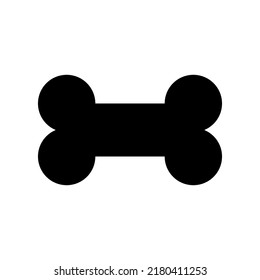 Silhouette of a dog bone on a white background. Vector illustration