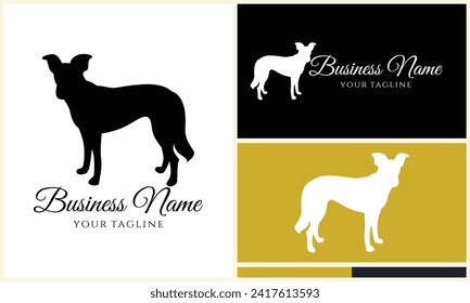 silhouette dog bulldog logo template