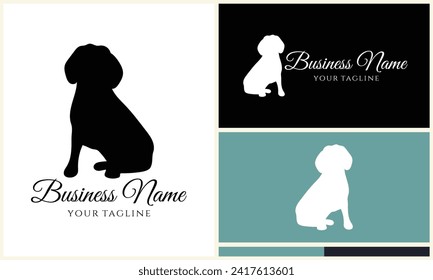 silhouette dog bulldog logo template