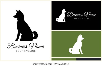 silhouette dog bulldog logo template