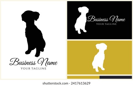 silhouette dog bulldog logo template