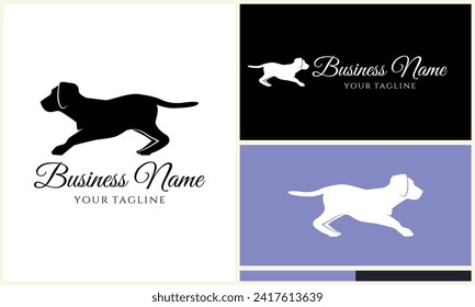 silhouette dog bulldog logo template