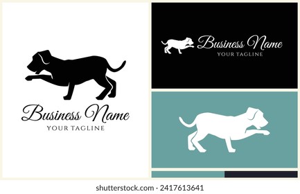 silhouette dog bulldog logo template