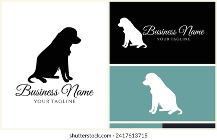 silhouette dog bulldog logo template