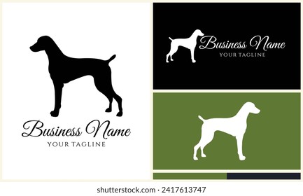 silhouette dog bulldog logo template