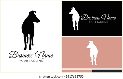 silhouette dog bulldog logo template